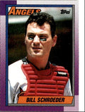 1990 Topps Baseball Cards Bill Schroeder California Angels #244