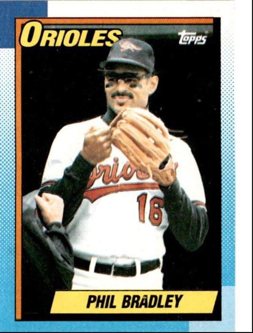 1990 Topps Baseball Cards Phil Bradley Baltimore Orioles #163