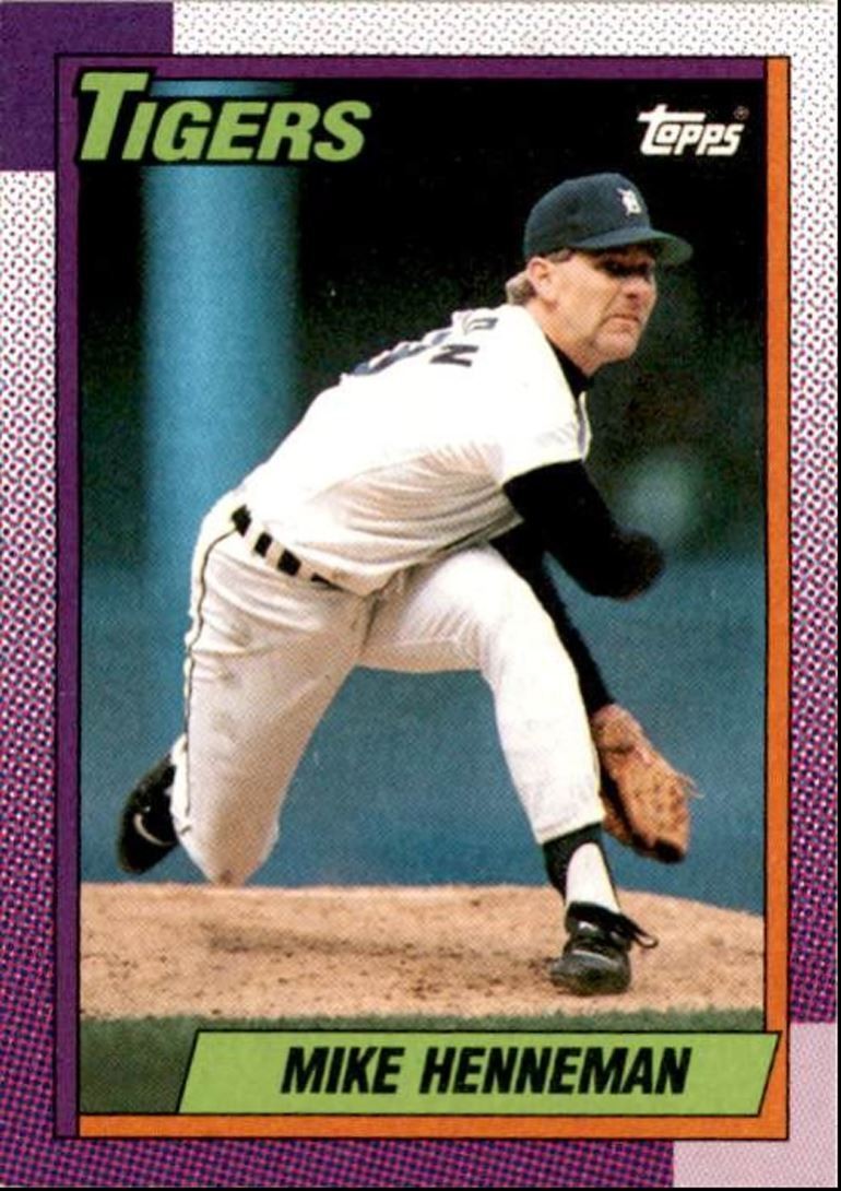 1990 Topps Baseball Cards Mike Henneman Detroit Tigers #177