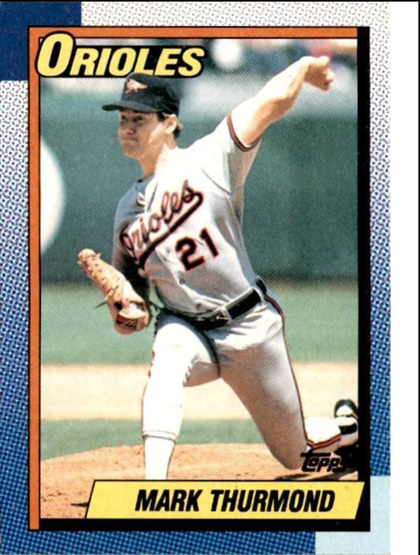1990 Topps Baseball Cards Mark Thurmond Baltimore Orioles #758