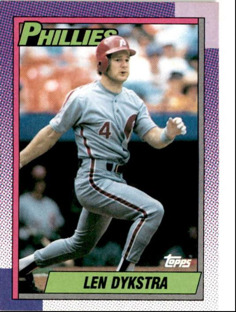 1990 Topps Baseball Cards Len Dykstra Philadelphia Phillies #515