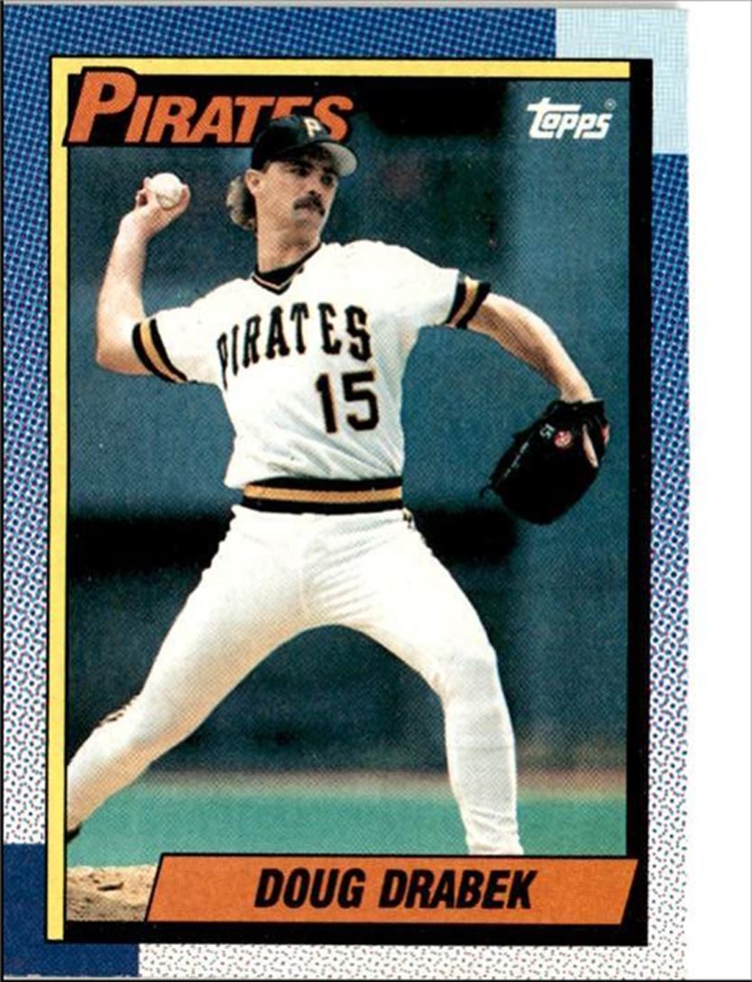 1990 Topps Baseball Cards Doug Drabek Pittsburgh Pirates #197