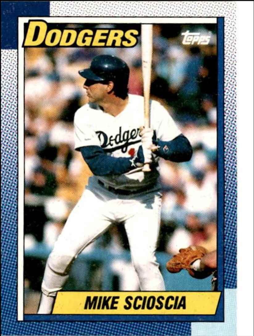 1990 Topps Baseball Cards Mike Scioscia Los Angeles Dodgers #605