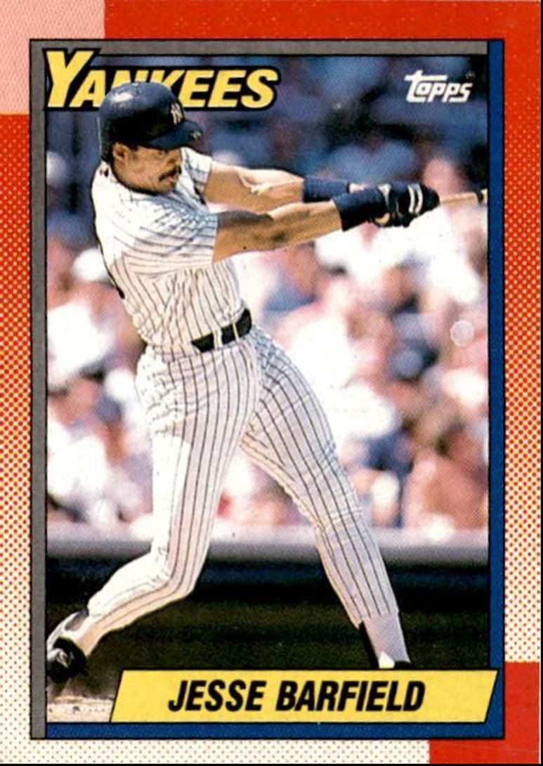1990 Topps Baseball Cards Jesse Barfield . New York Yankees #740