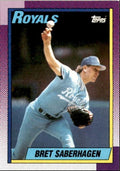 1990 Topps Baseball Cards Bret Saberhagen Kansas City Royals #350