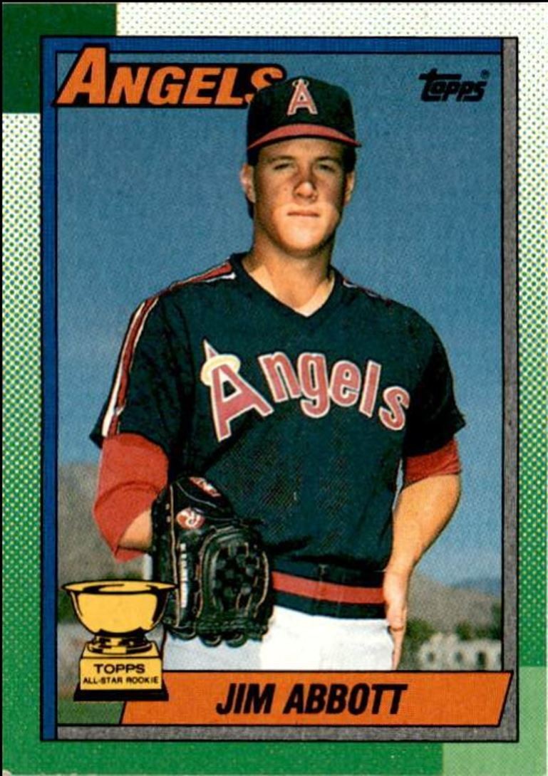 1990 Topps Baseball Cards Jim Abbott California Angels #675