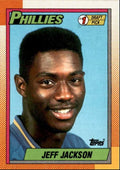 1990 Topps Baseball Cards Jeff Jackson Rookie Philadelphia Phillies #74