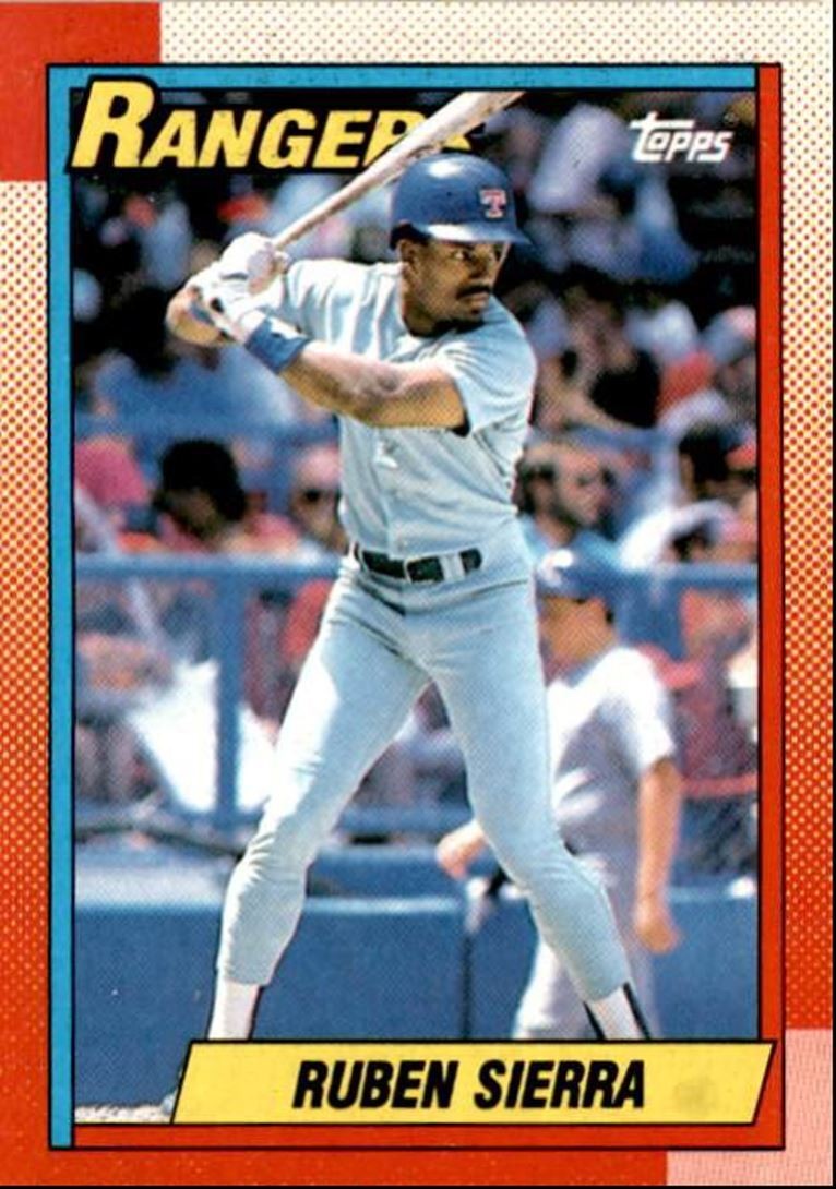 1990 Topps Baseball Cards Ruben Sierra Texas Rangers #185
