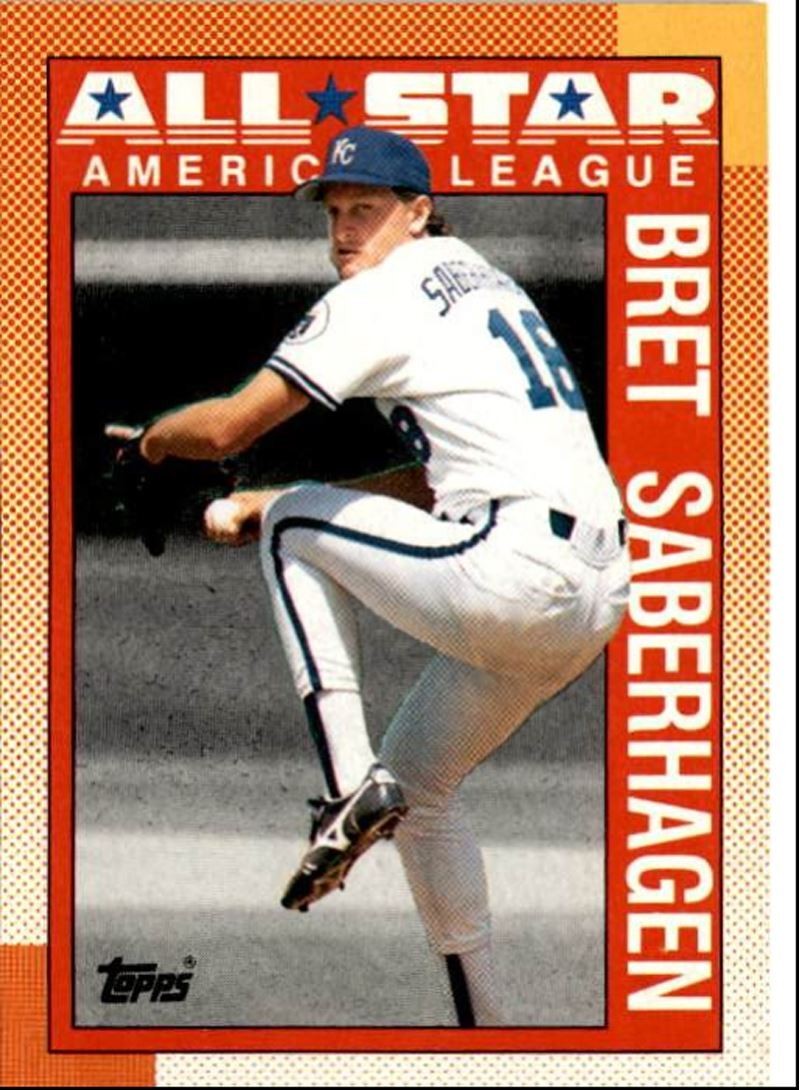 1990 Topps Baseball Cards Bret Saberhagen Kansas City Royals #393