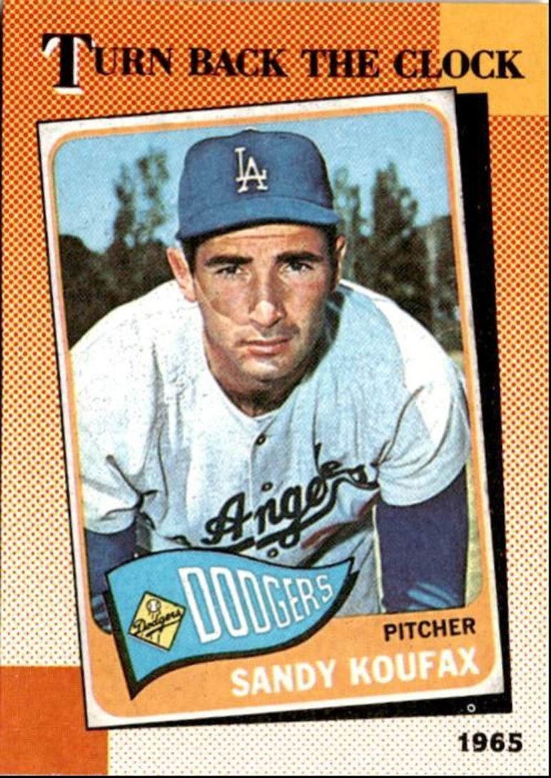 1990 Topps Baseball Cards Sandy Koufax Los Angeles Dodgers #665