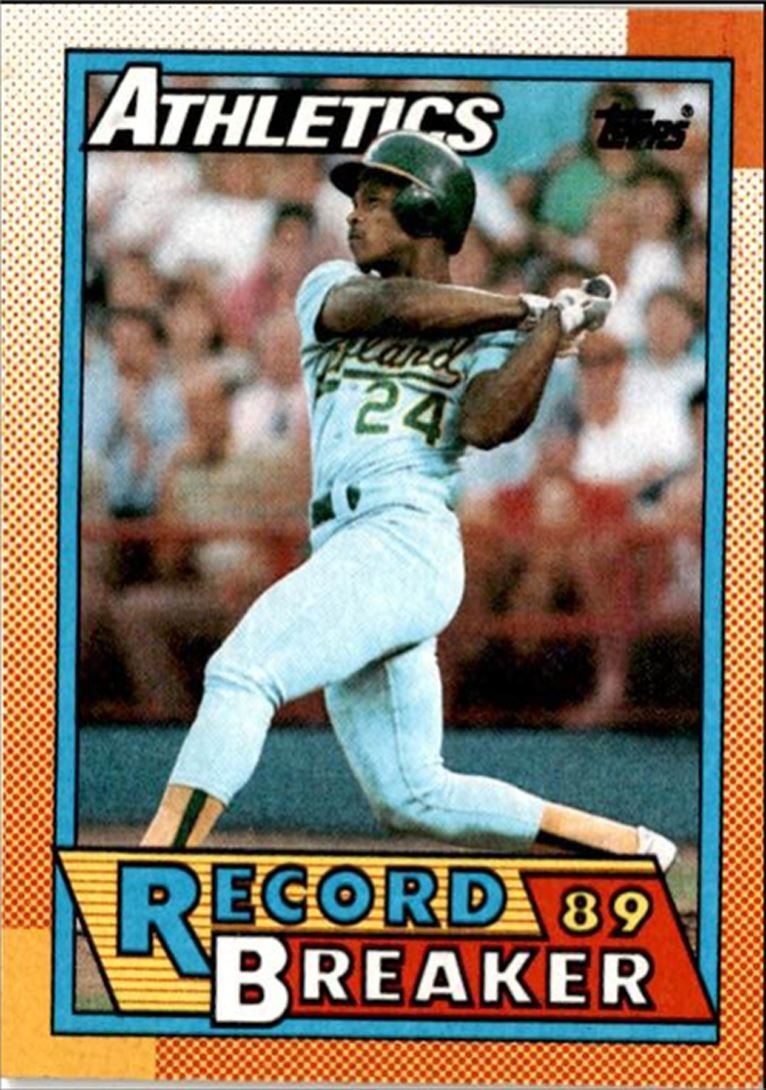 1990 Topps Baseball Cards Rickey Henderson Oakland Athletics #7