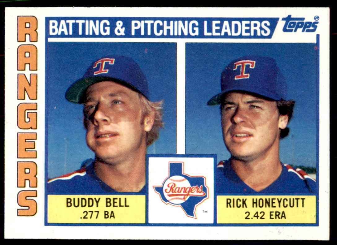 1984 Topps Buddy Bell/Rick Honeycutt A Baseball Cards #37