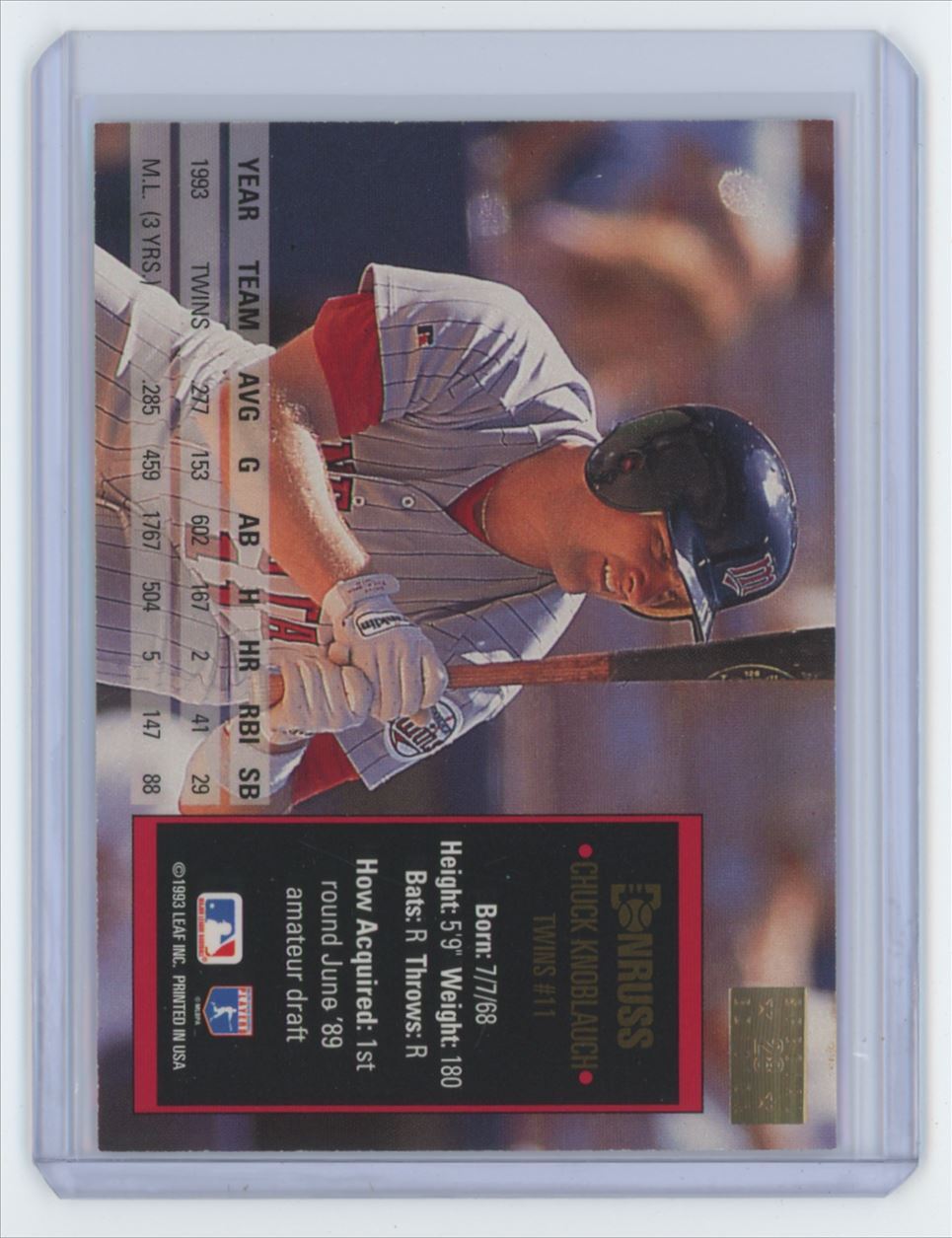 1994 Donruss Chuck Knoblauch Baseball Card #28