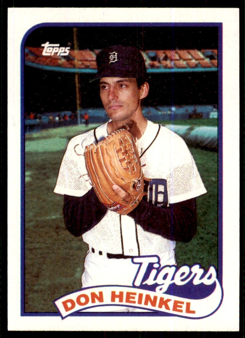 1989 Topps Baseball Card Don Heinkel Rookie Detroit Tigers #499