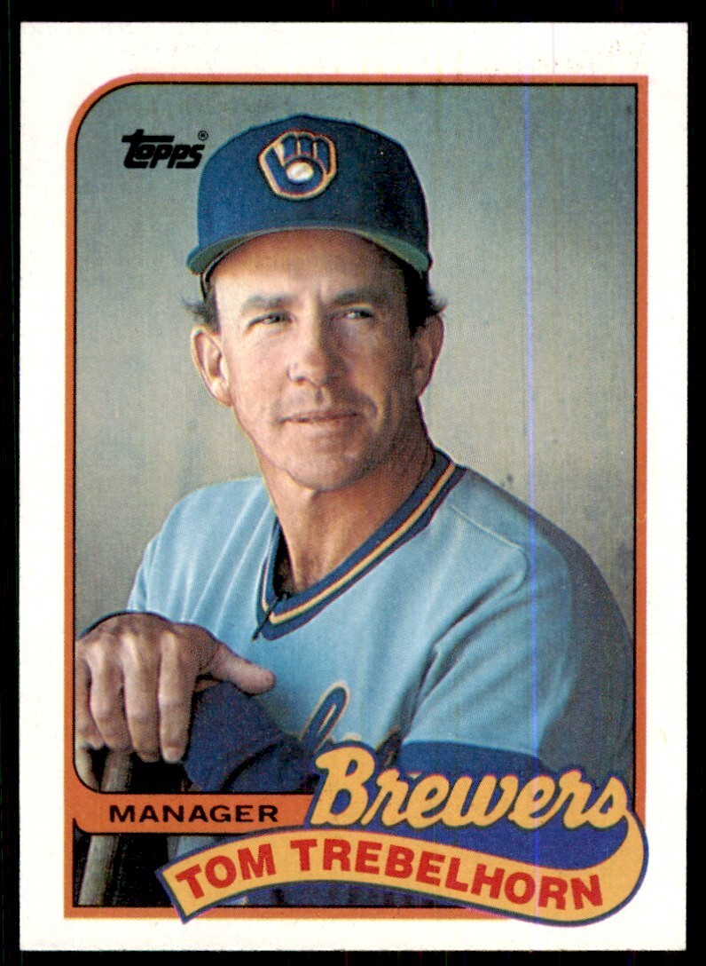 1989 Topps Baseball Card Tom Trebelhorn mgr Milwaukee Brewers #344