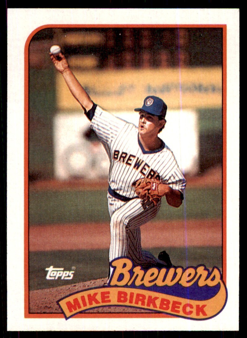 1989 Topps Baseball Card Mike Birkbeck p Milwaukee Brewers #491