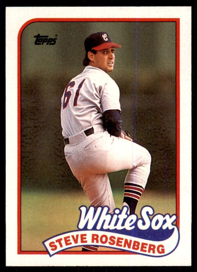 1989 Topps Baseball Card Steve Rosenberg Rookie Chicago White Sox #616