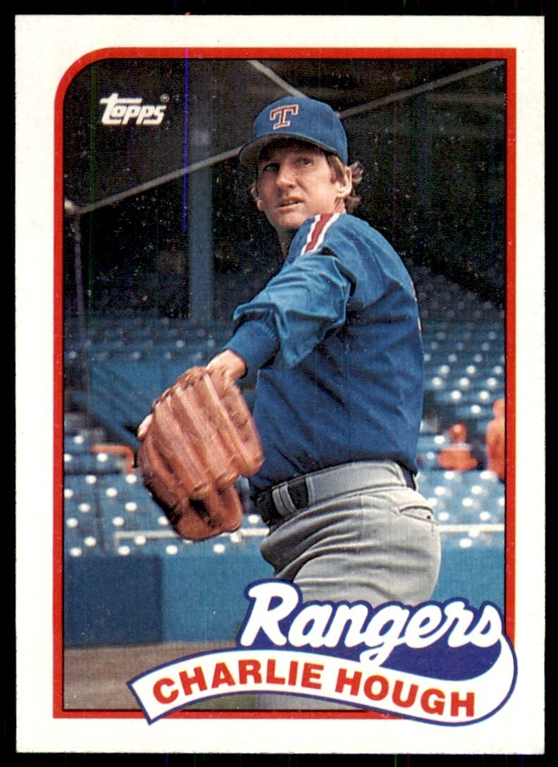 1989 Topps Baseball Card Charlie Hough Texas Rangers #345