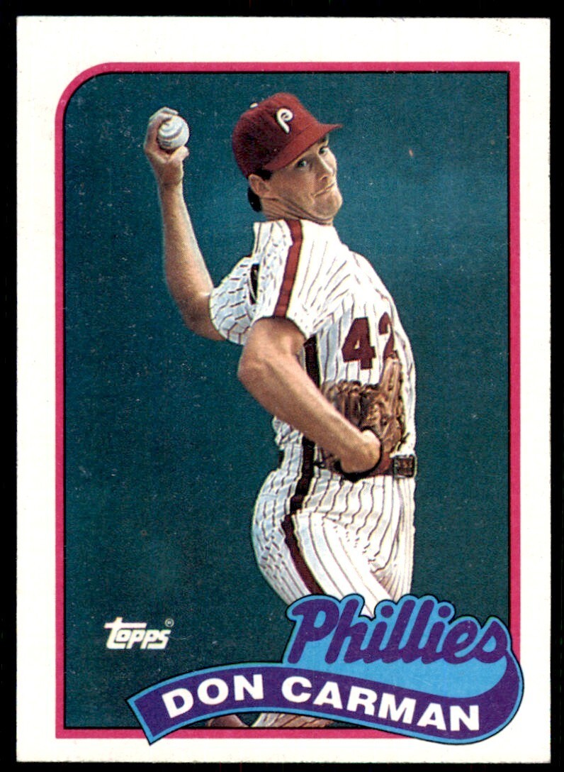 1989 Topps Baseball Card Don Carman Philadelphia Phillies #154