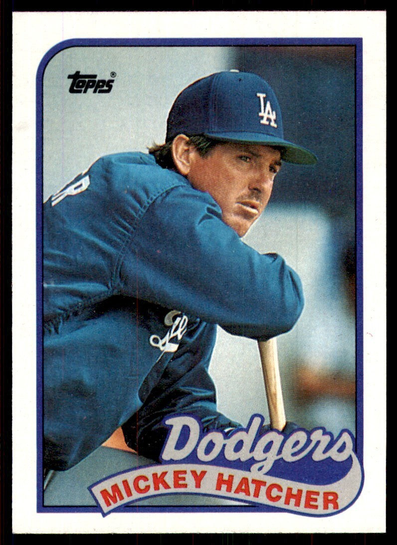 1989 Topps Baseball Card Mickey Hatcher Los Angeles Dodgers #483