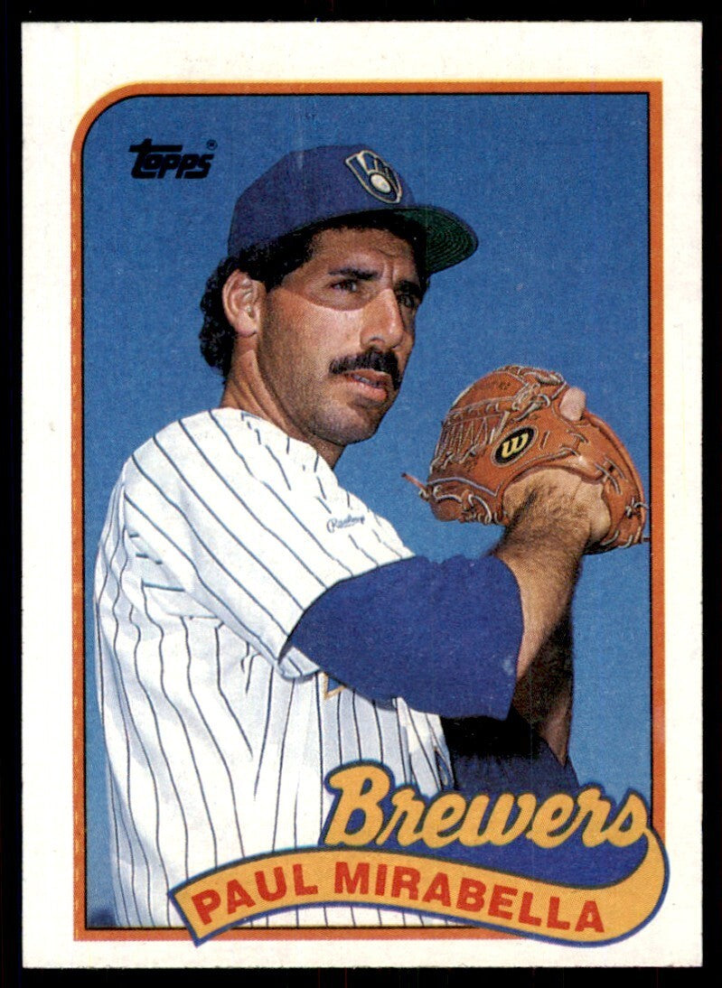 1989 Topps Baseball Card Paul Mirabella p Milwaukee Brewers #192