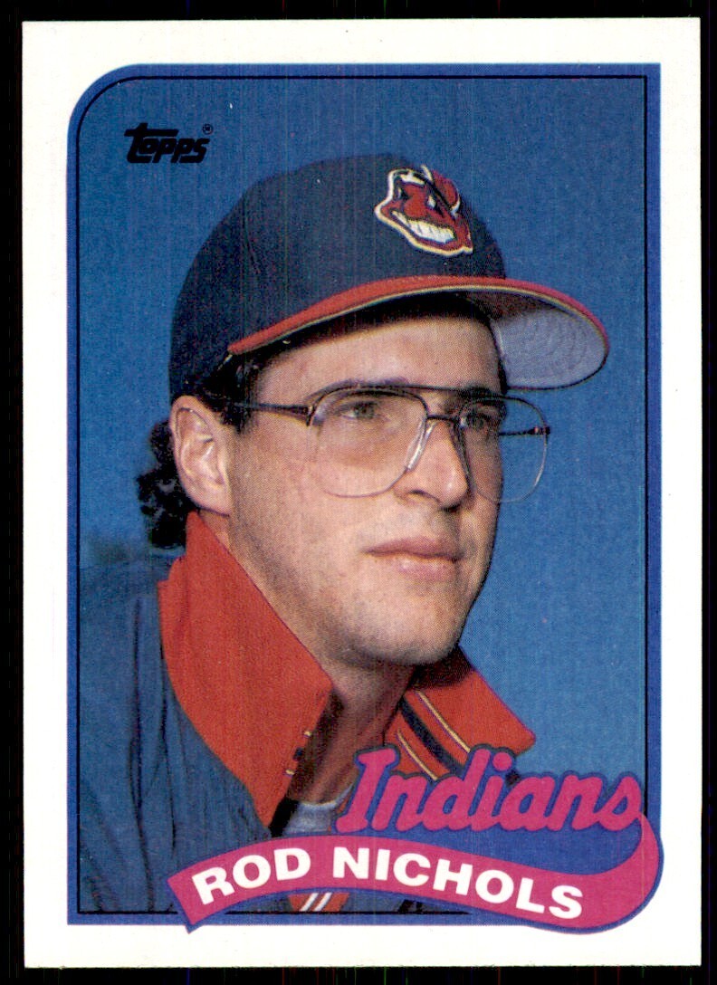 1989 Topps Baseball Card Rod Nichols Rookie Cleveland Indians #443