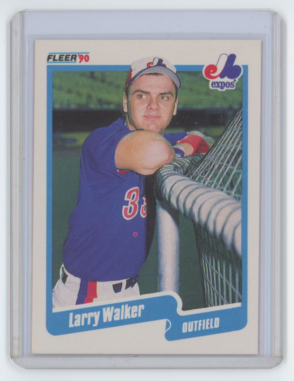 1990 Fleer Larry Walker Rookie Baseball Card #363