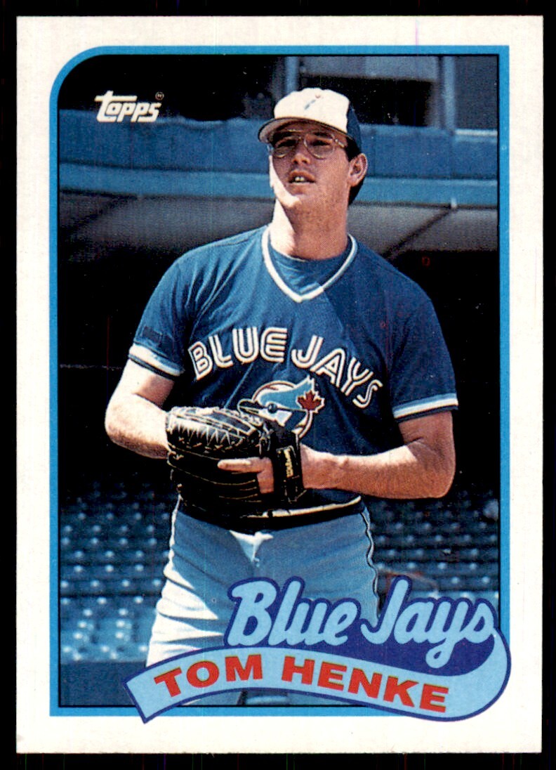 1989 Topps Baseball Card Tom Henke p Toronto Blue Jays #75