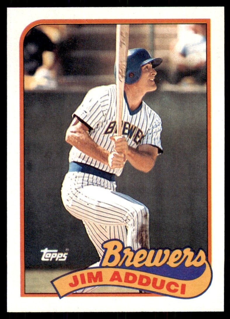 1989 Topps Baseball Card Jim Adduci 1b Milwaukee Brewers #338