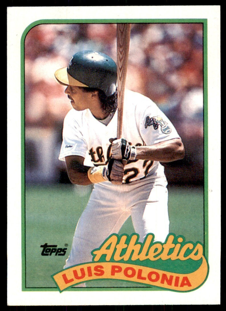 1989 Topps Baseball Card Luis Polonia OF Oakland Athletics #424