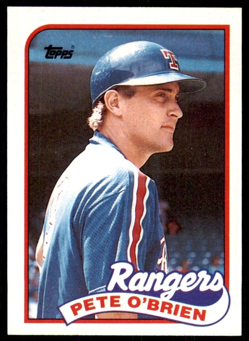 1989 Topps Baseball Card Pete O'Brien sp Texas Rangers #629