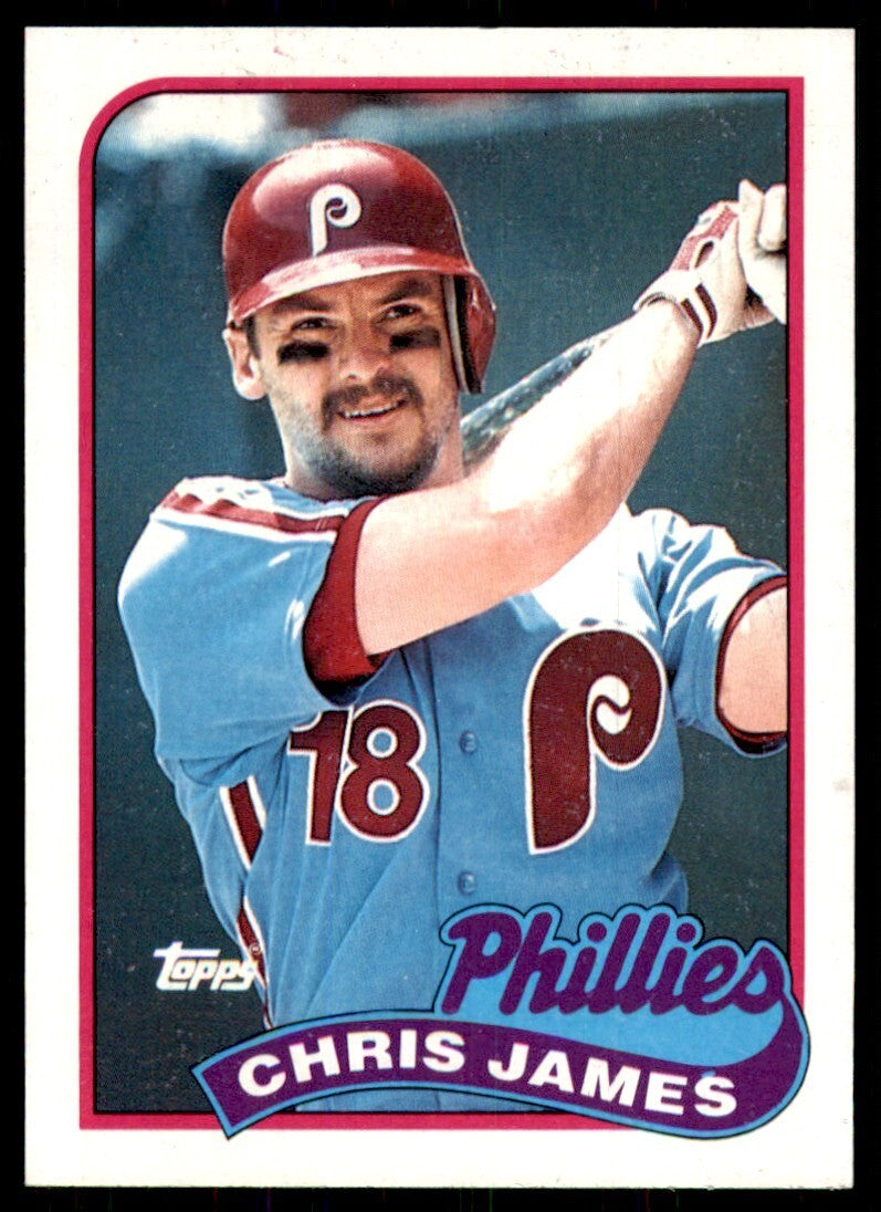 1989 Topps Baseball Card Chris James OF Philadelphia Phillies #298