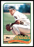 1989 Topps Baseball Card Terry Steinbach . Oakland Athletics #725