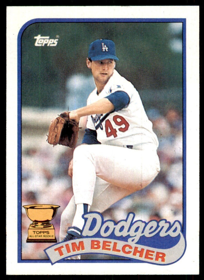 1989 Topps Baseball Card Tim Belcher Los Angeles Dodgers #456