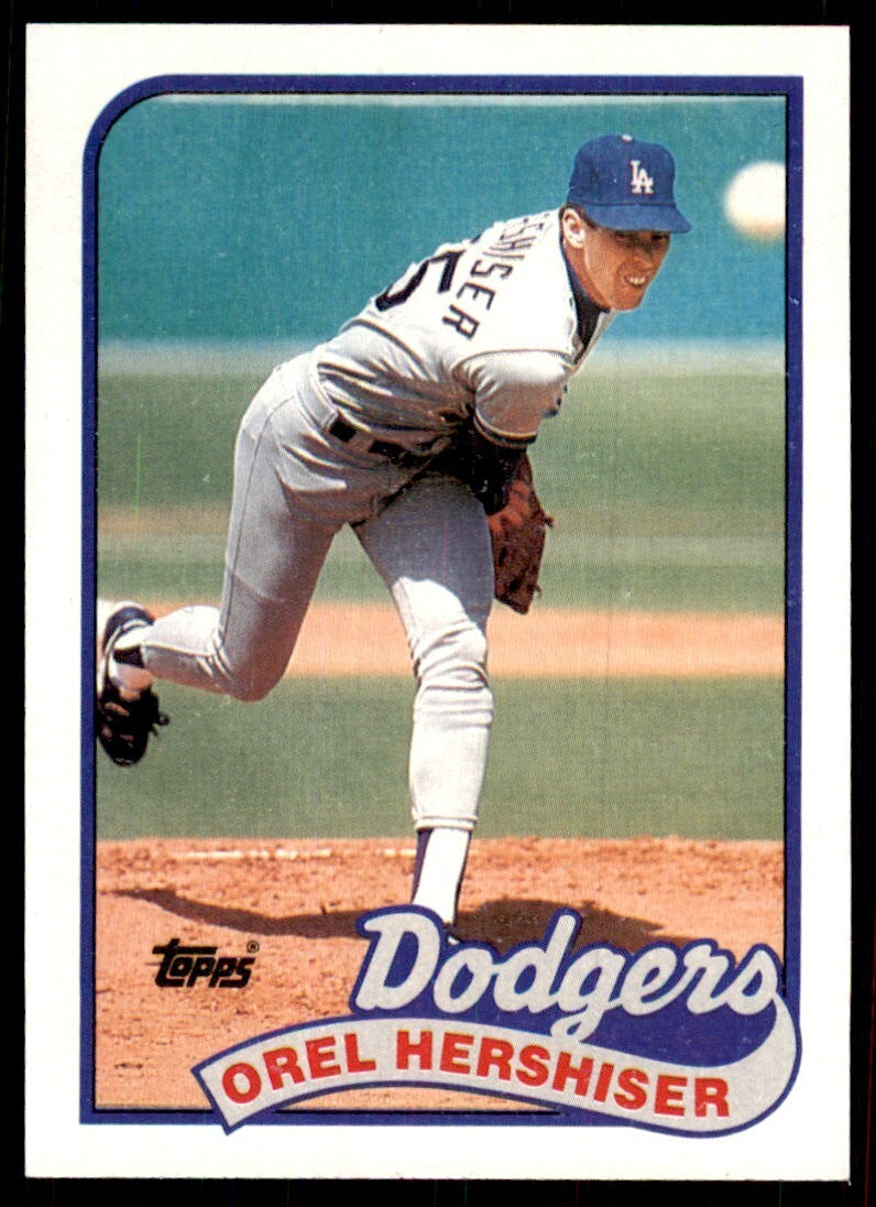 1989 Topps Baseball Card Orel Hershiser p Los Angeles Dodgers #550