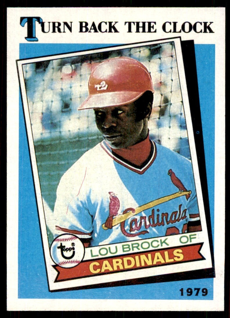 1989 Topps Baseball Card Lou Brock St. Louis Cardinals #662