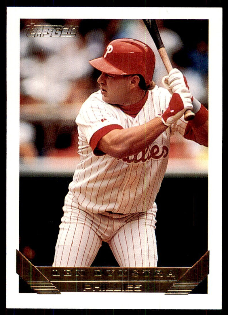 1993 Topps Gold Len Dykstra Philadelphia Phillies #740