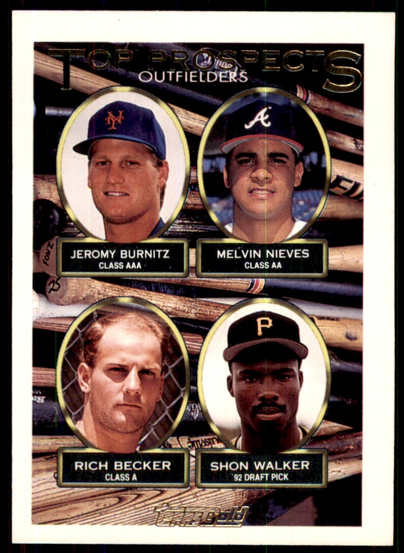1993 Topps Gold Jeromy Burnitz/Melvin Nieves/Rich Becker/Shon Walker Rookie
