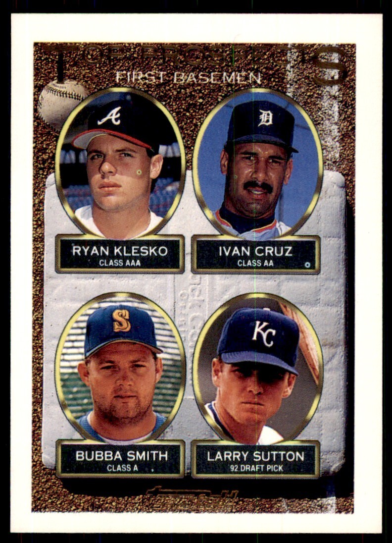 1993 Topps Gold Ryan Klesko/Ivan Cruz/Bubba Smith/Larry Sutton Rookie Atlanta