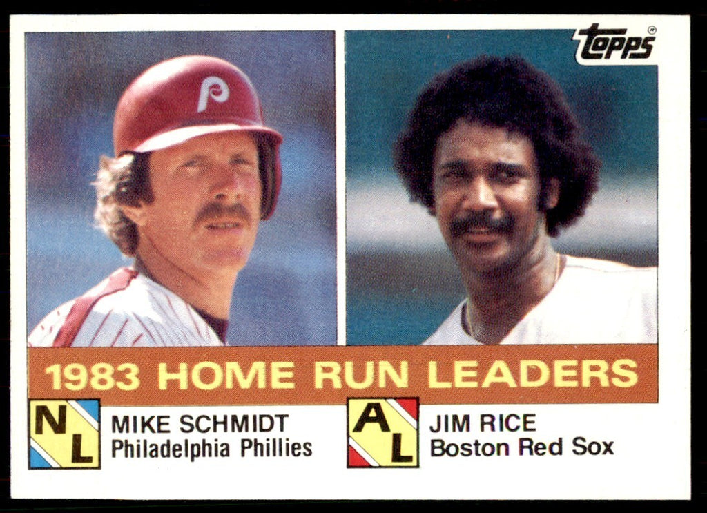 1984 Topps Cards Home Run Leaders: Mike Schmidt/Jim Rice B Baseball Cards #132