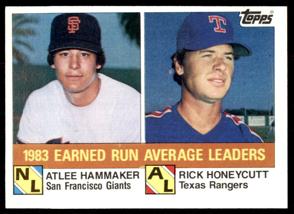 1984 Topps Cards 1983 Earned Run Average Leaders Honeycutt San Francisco