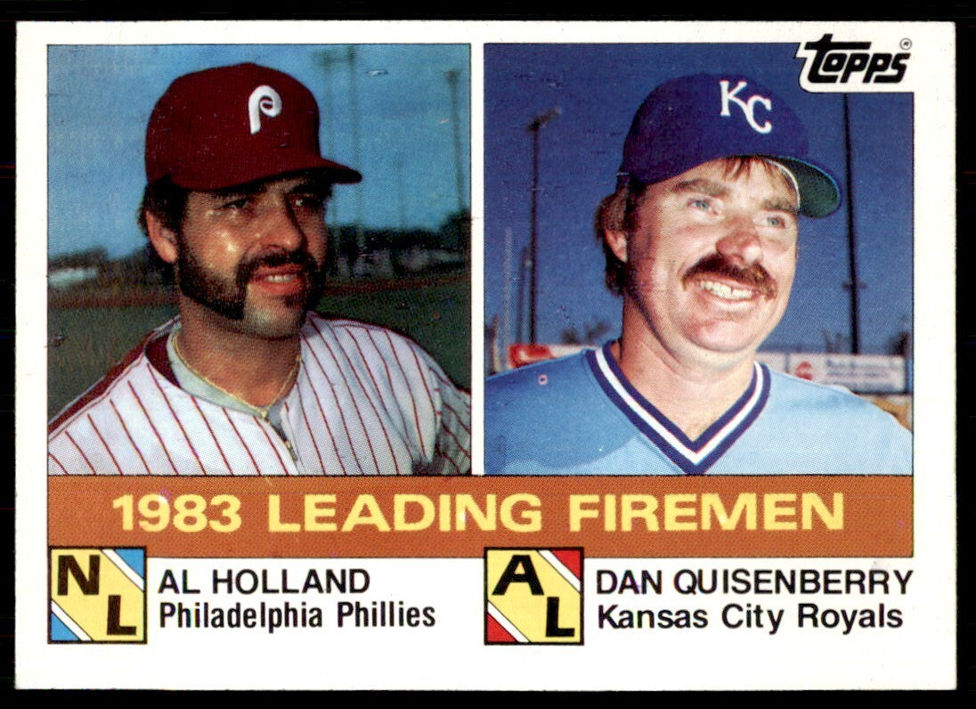 1984 Topps Cards Al Holland/Dan Quisenberry Fireman Philadelphia Phillies/Kansas