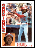 1984 Topps Cards George Hendrick 1b St. Louis Cardinals #540