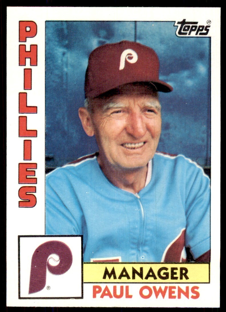 1984 Topps Cards Paul Owens mgr Philadelphia Phillies #229