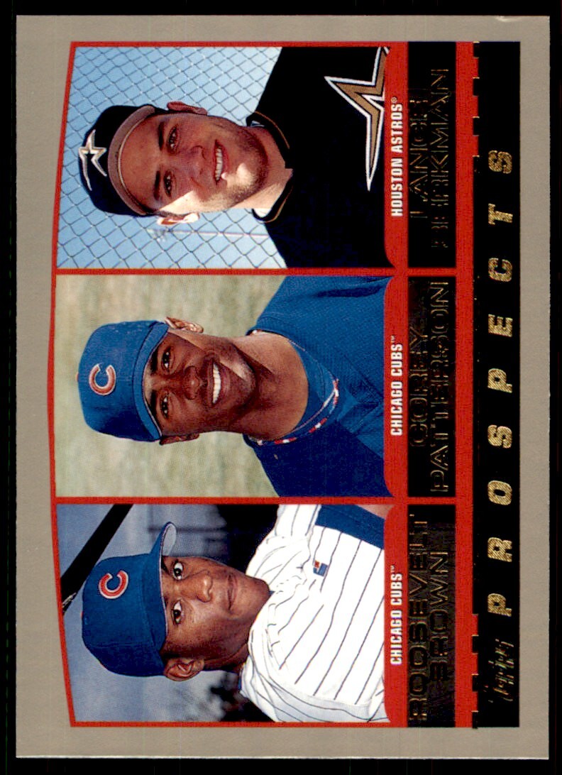 2000 Topps Baseball Card Roosevelt Brown/Corey Patterson/Lance Berkman #207