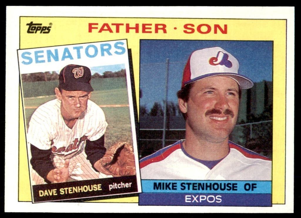 1985 Topps Dave Stenhouse/Mike Stenhouse Father/Son Washington Senators/Montreal