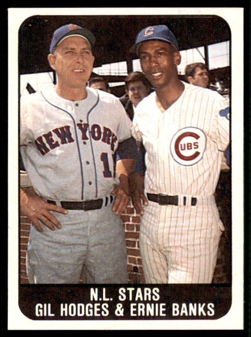 1986 Sports Design Baseball Card Gil Hodges/Ernie Banks #19