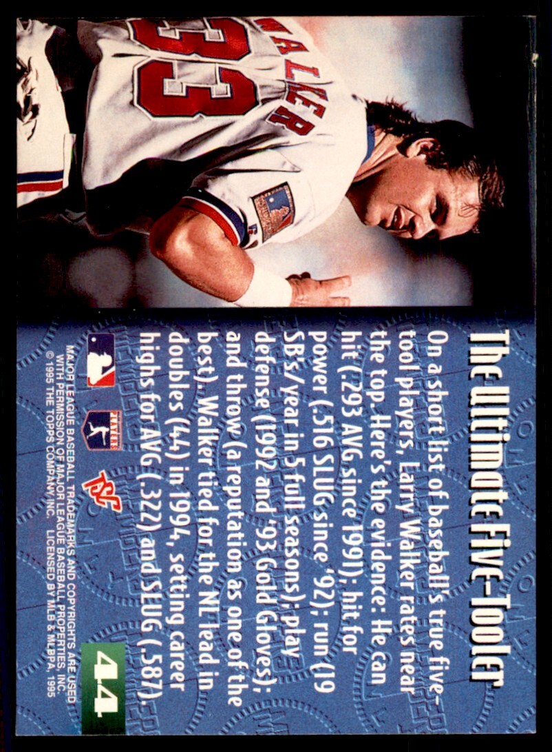 1995 Stadium Club Baseball Card Larry Walker Montreal Expos #44