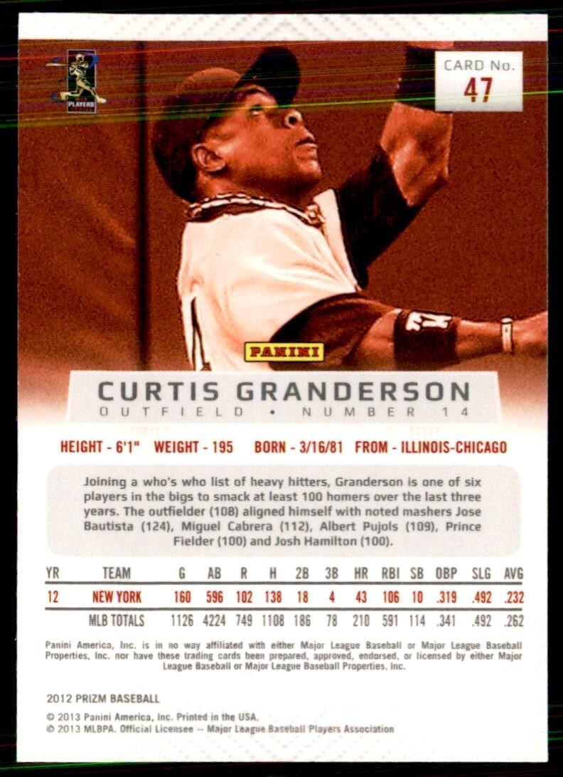 2013 Panini Prizm Curtis Granderson New York Yankees #47