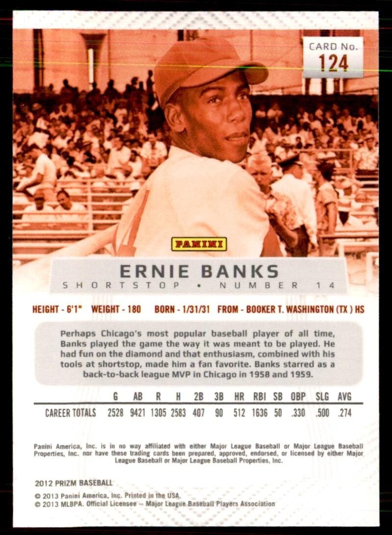 2013 Panini Prizm Ernie Banks Chicago Cubs #124